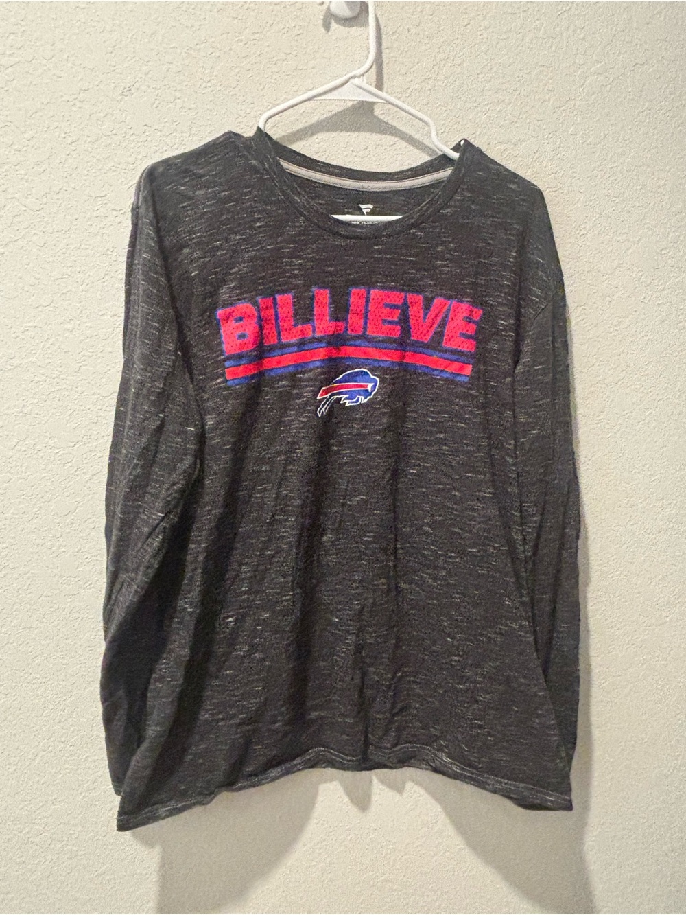 Buffalo Bills Billieve Long Sleeve Shirt Men’s L Fanatics Charcoal NFL Football